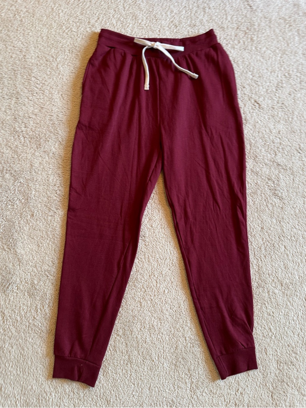 Burgundy Drawstring Jogger Pants